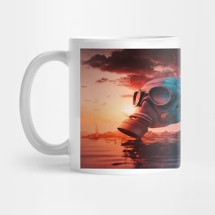 Cyberpunk Gasmask Artwork / Gasmask Splashing In Water Mug